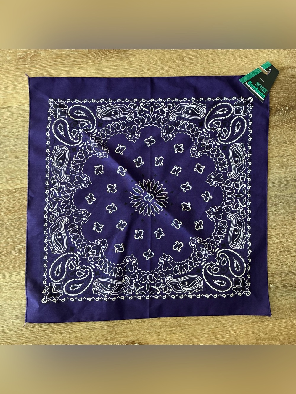 HAV-A-HANK Purple Paisley Bandana 21”x21” New With Tags USA Made Cotton